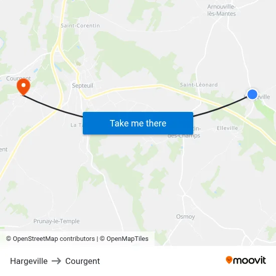 Hargeville to Courgent map