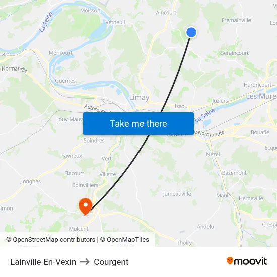 Lainville-En-Vexin to Courgent map