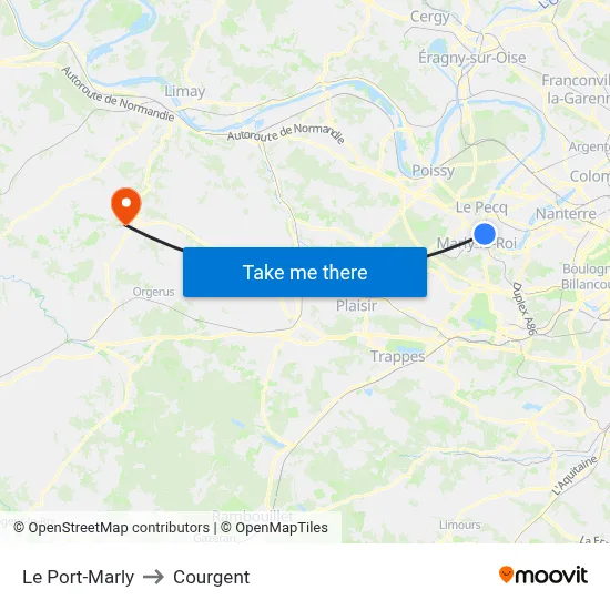 Le Port-Marly to Courgent map