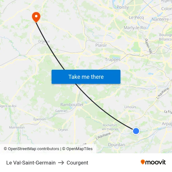 Le Val-Saint-Germain to Courgent map