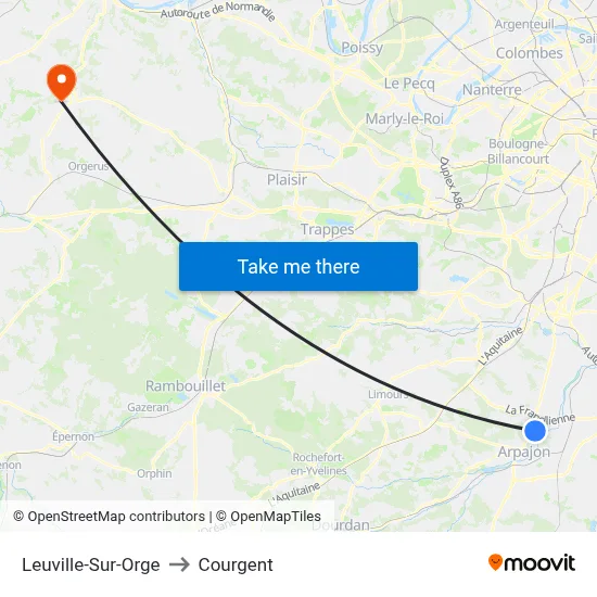 Leuville-Sur-Orge to Courgent map