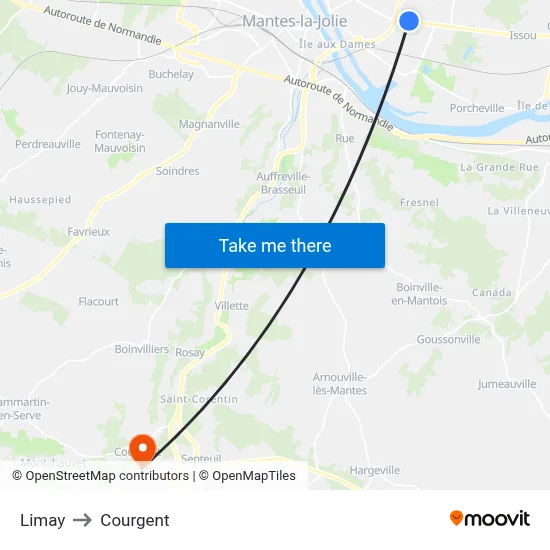 Limay to Courgent map