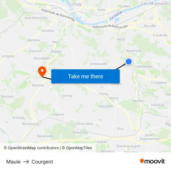 Maule to Courgent map