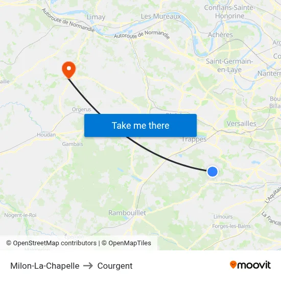 Milon-La-Chapelle to Courgent map