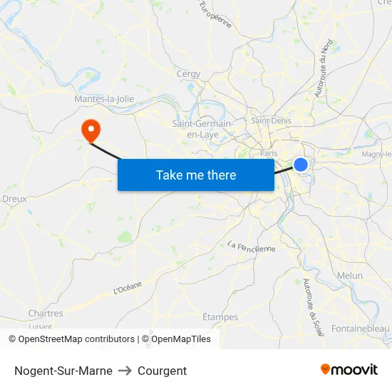 Nogent-Sur-Marne to Courgent map