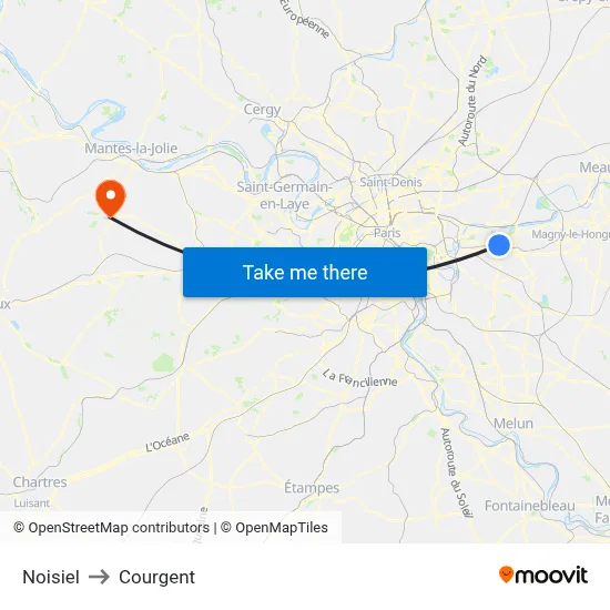 Noisiel to Courgent map