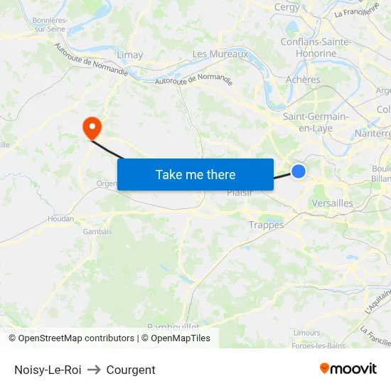Noisy-Le-Roi to Courgent map
