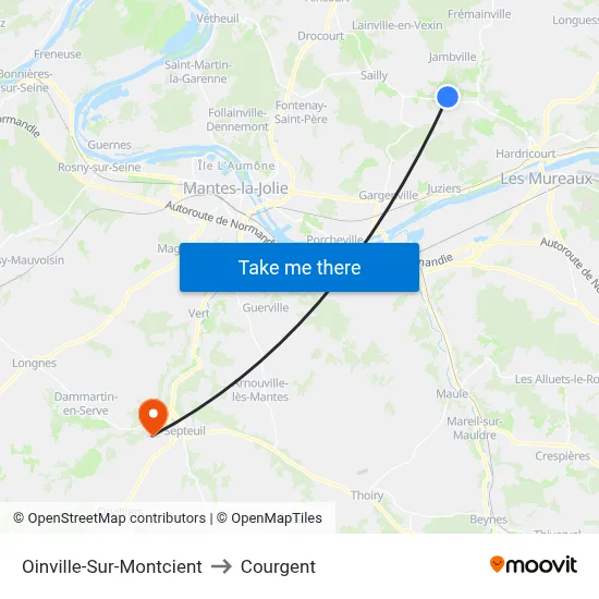 Oinville-Sur-Montcient to Courgent map