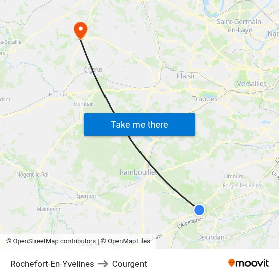 Rochefort-En-Yvelines to Courgent map
