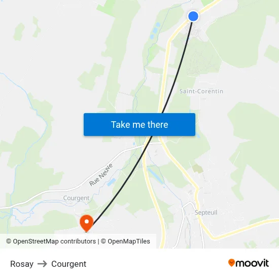 Rosay to Courgent map