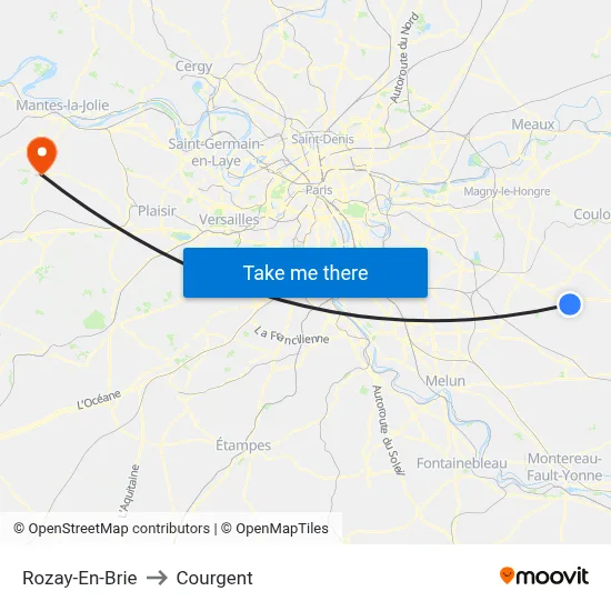 Rozay-En-Brie to Courgent map