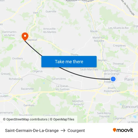 Saint-Germain-De-La-Grange to Courgent map