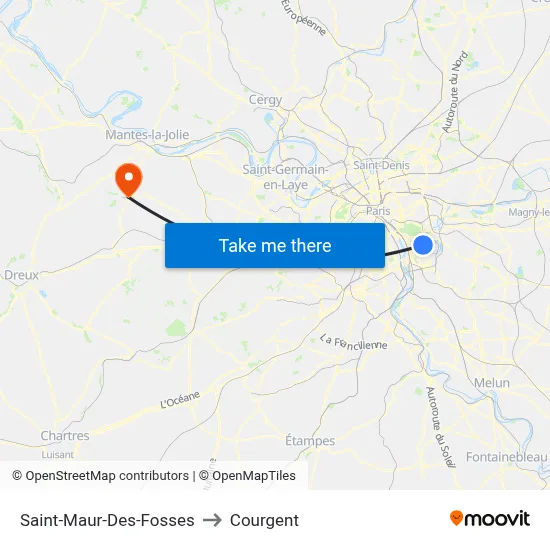 Saint-Maur-Des-Fosses to Courgent map
