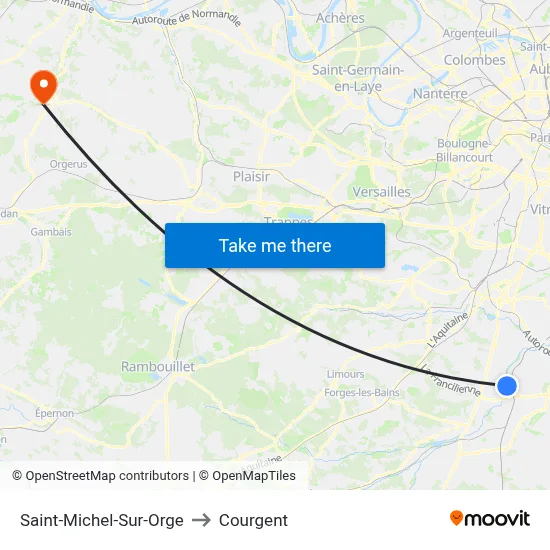 Saint-Michel-Sur-Orge to Courgent map