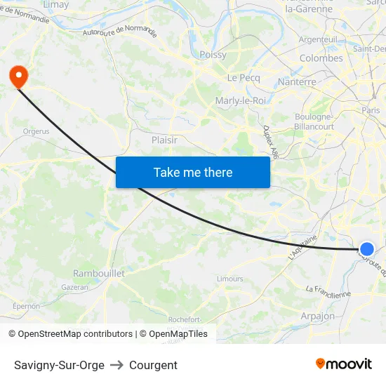 Savigny-Sur-Orge to Courgent map