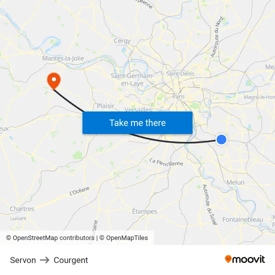 Servon to Courgent map