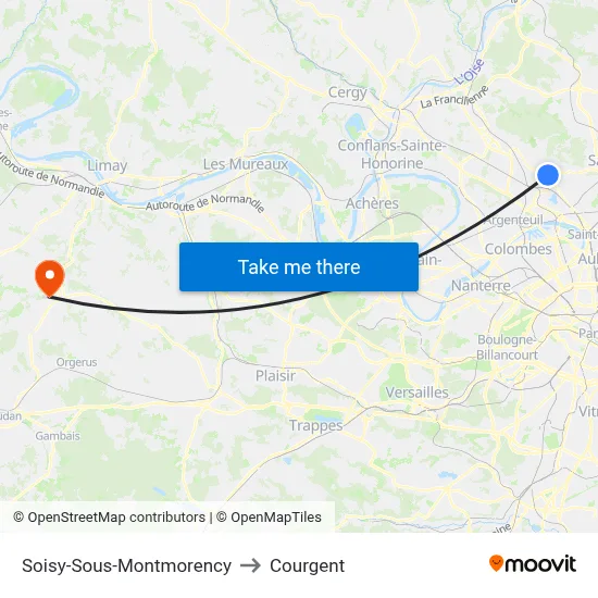 Soisy-Sous-Montmorency to Courgent map