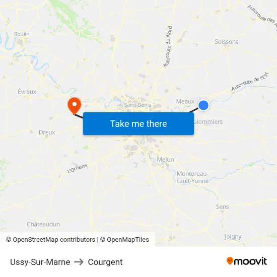 Ussy-Sur-Marne to Courgent map