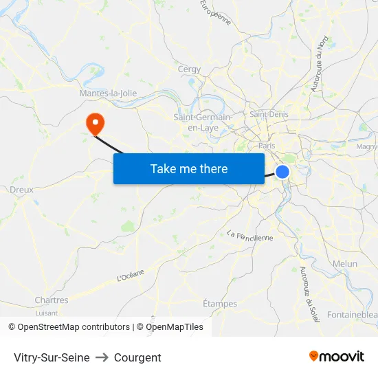 Vitry-Sur-Seine to Courgent map