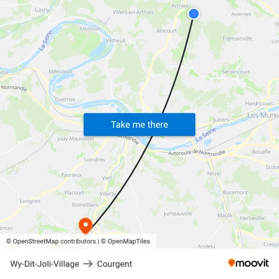 Wy-Dit-Joli-Village to Courgent map