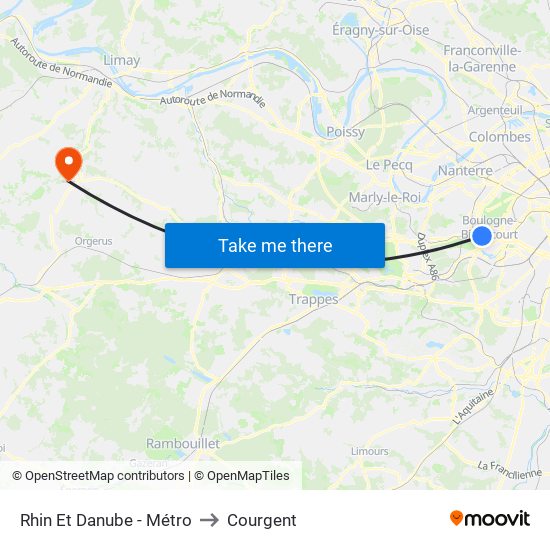 Rhin Et Danube - Métro to Courgent map