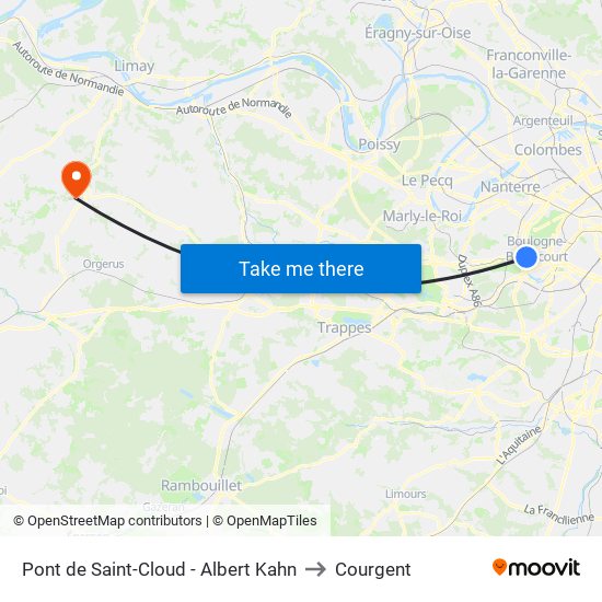 Pont de Saint-Cloud - Albert Kahn to Courgent map