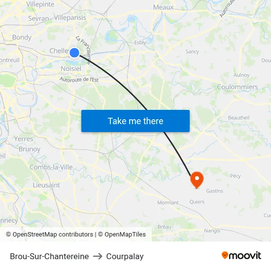 Brou-Sur-Chantereine to Courpalay map