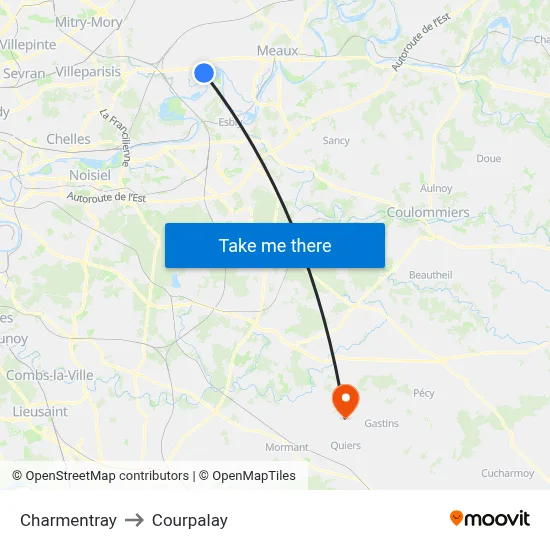 Charmentray to Courpalay map