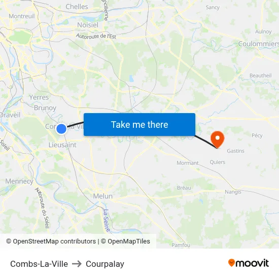 Combs-La-Ville to Courpalay map