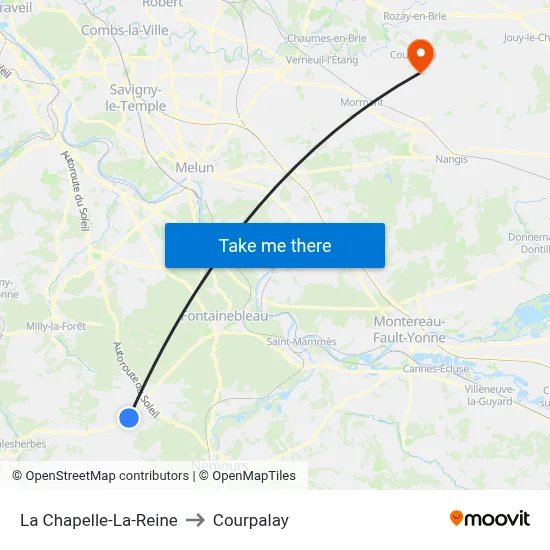 La Chapelle-La-Reine to Courpalay map