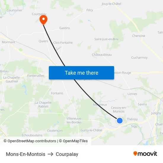 Mons-En-Montois to Courpalay map