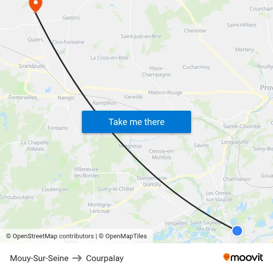 Mouy-Sur-Seine to Courpalay map