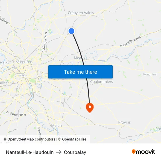 Nanteuil-Le-Haudouin to Courpalay map