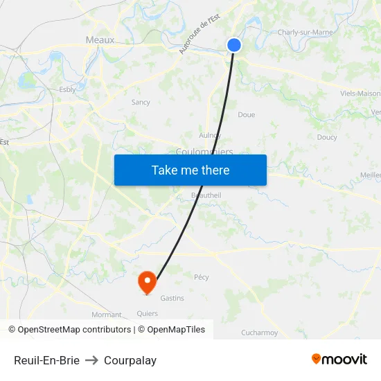 Reuil-En-Brie to Courpalay map