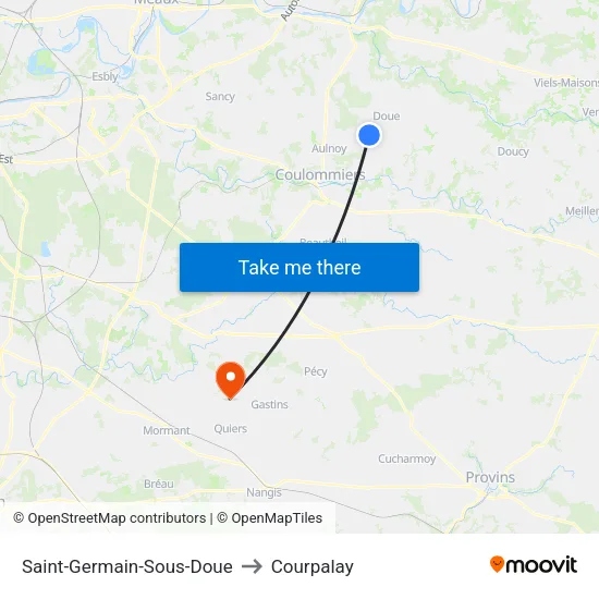 Saint-Germain-Sous-Doue to Courpalay map