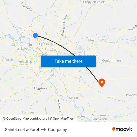 Saint-Leu-La-Foret to Courpalay map