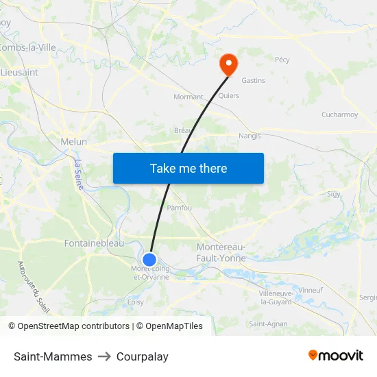 Saint-Mammes to Courpalay map