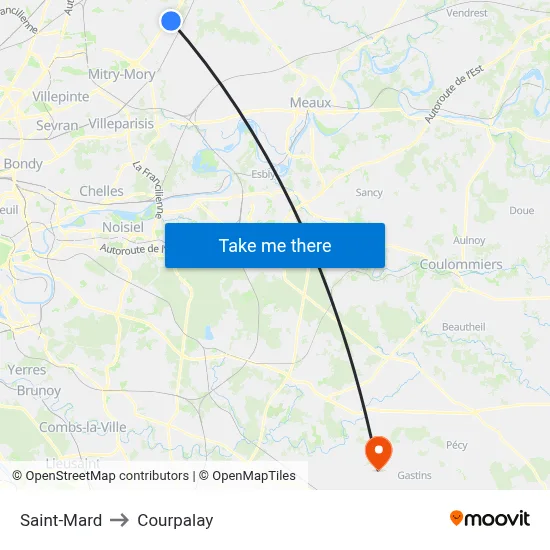 Saint-Mard to Courpalay map