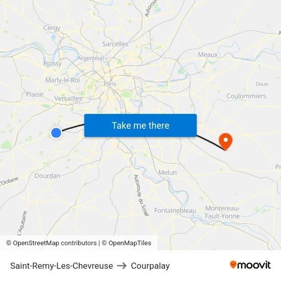 Saint-Remy-Les-Chevreuse to Courpalay map