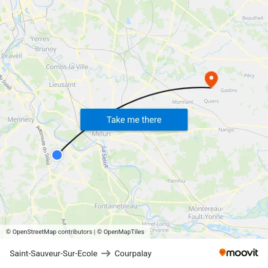 Saint-Sauveur-Sur-Ecole to Courpalay map