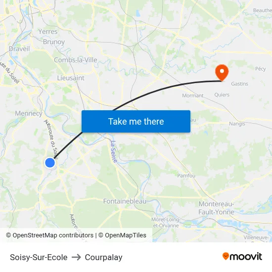 Soisy-Sur-Ecole to Courpalay map
