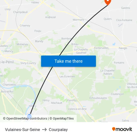 Vulaines-Sur-Seine to Courpalay map