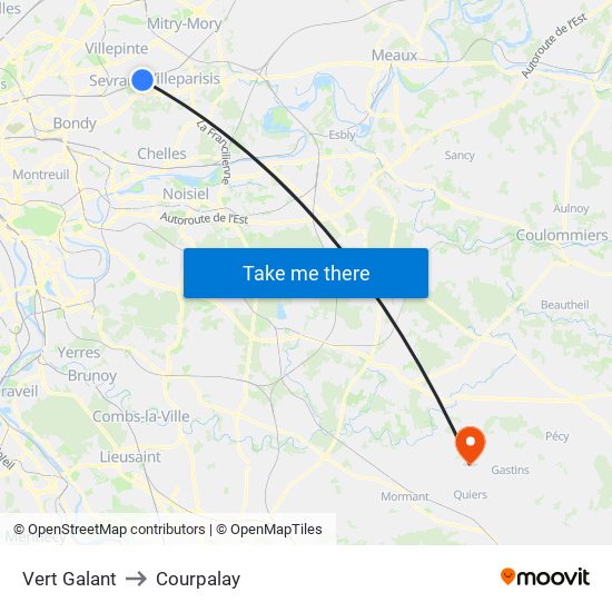 Vert Galant to Courpalay map