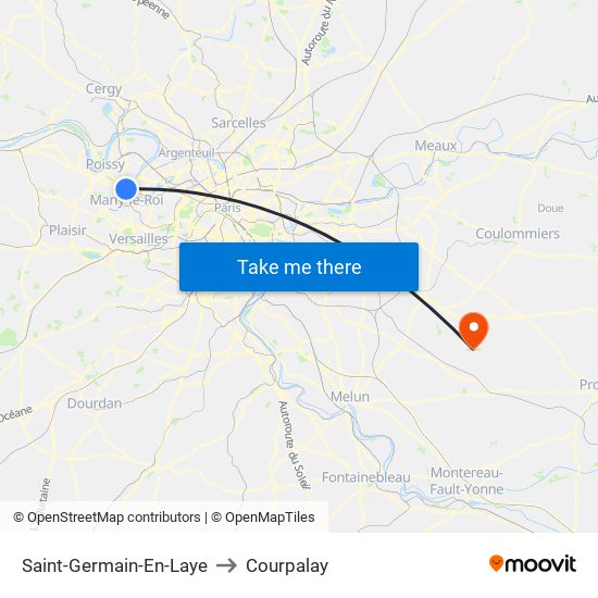 Saint-Germain-En-Laye to Courpalay map