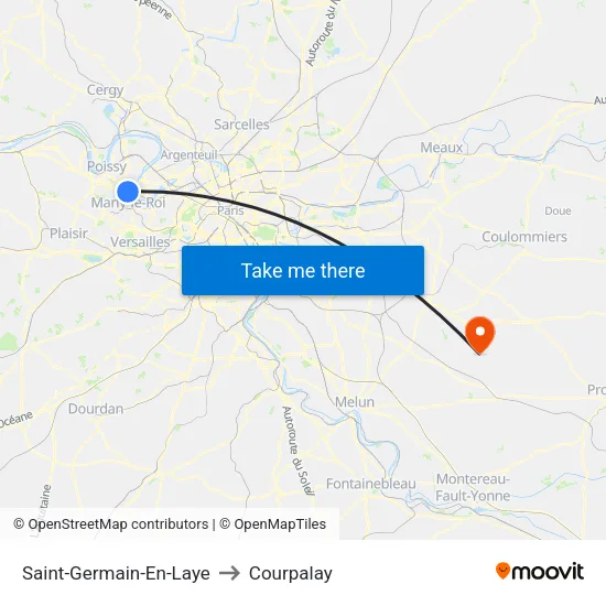 Saint-Germain-En-Laye to Courpalay map