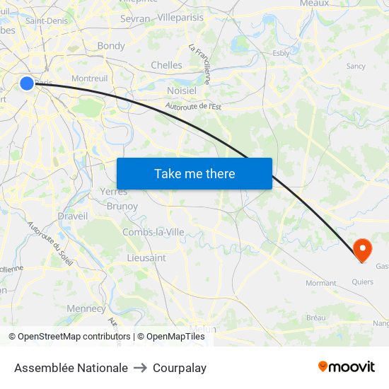 Assemblée Nationale to Courpalay map