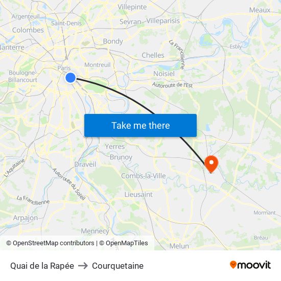 Quai de la Rapée to Courquetaine map