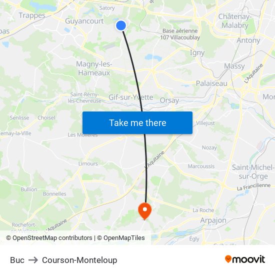 Buc to Courson-Monteloup map