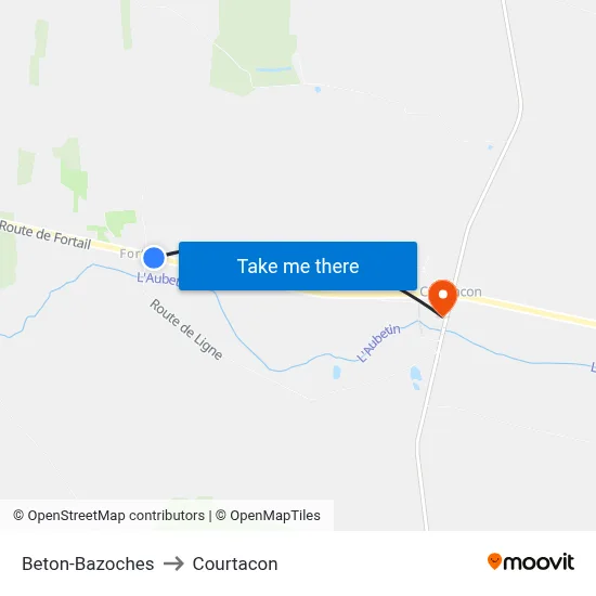Beton-Bazoches to Courtacon map