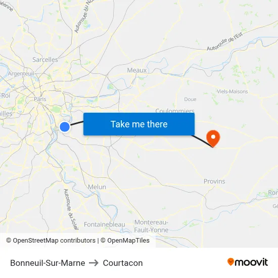 Bonneuil-Sur-Marne to Courtacon map